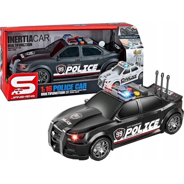 LeanToys Auto Sportowe Policja 1:16 Czarny Dźwięk 13676250 5905991013006