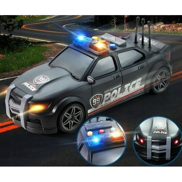 LeanToys Auto Sportowe Policja 1:16 Czarny Dźwięk 13676250 5905991013006