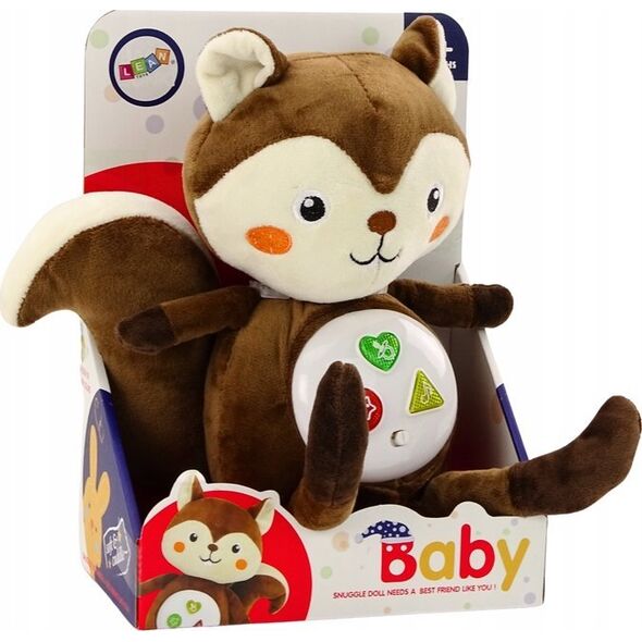 LeanToys Pluszowa Wiewiórka Interaktywna Edukacyjna Usypiacz Przytulanka Melodie 13676263 5905991014423