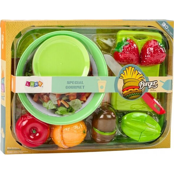 LeanToys Zestaw Owoców Do Krojenia Sałatka Sztućce Taca Artykuły Spożywcze 25 ele. 13676290 5905991014874