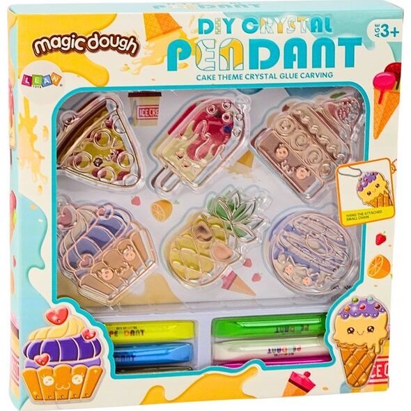LeanToys Zestaw Kreatywny Witraże Zawieszki DIY Babeczka Pizza Ananas 13676339 5905991015017
