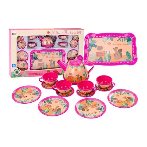 LeanToys Zestaw Do Kawy Herbaty Filiżanki Czajnik Taca Różowy Kawiarnia 15ele. 13676354 5905991015147