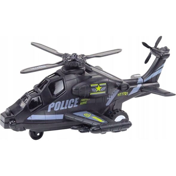 LeanToys Helikopter Policyjny Biały lub Czarny Napęd Frykcyjny Światło i Dźwięk 13676374 5905991015673