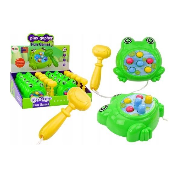 LeanToys Mini Gra Wac A Mole Żabka Młotek Na Sznurku Zielona 13676440 5905991016946