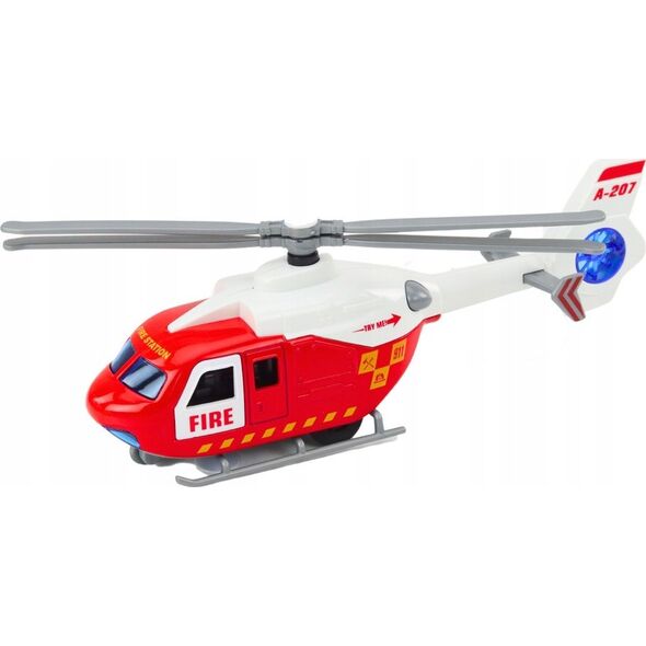 LeanToys Helikopter Ratunkowy Policyjny Strażacki Metalowy Napęd Otwierane Drzwi 13676638 5905991019626