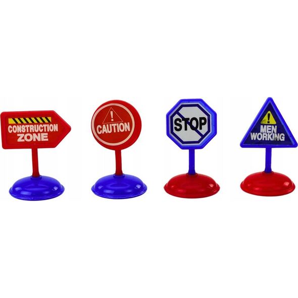 LeanToys Zestaw 12 Autek Samolotów Z Napędem 5cm Znaki Drogowe 13676660 5905991019695