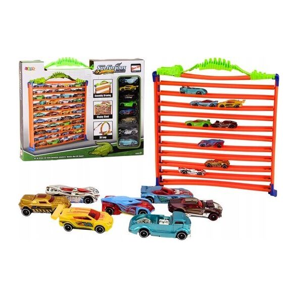 LeanToys Garaż Parking Tor Samochodowy 2w1  Resoraki Pętla 360* Zestaw 13676662 5905991019893
