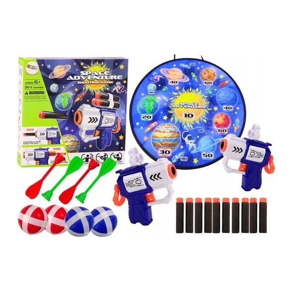 LeanToys Gra Zręcznościowa Tarcza Pistolety Strzałki Kulki Kosmos 13676664 5905991019961