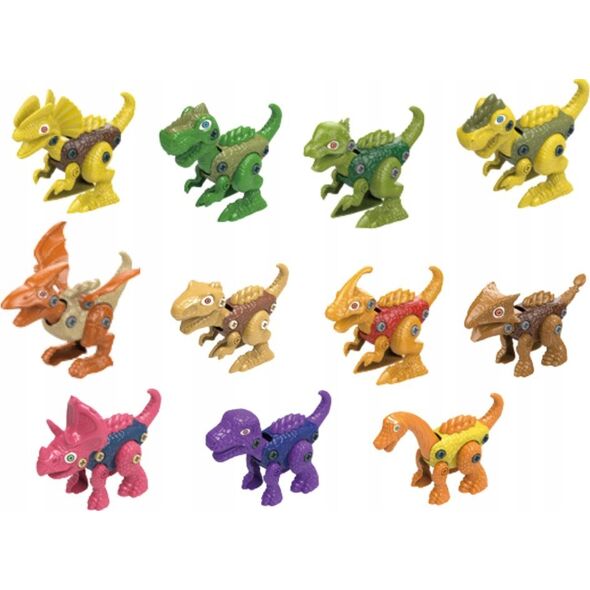 LeanToys Jaja Dinozaurów Do Skręcania 12 Sztuk Zestaw Kolorowe 13676708 5905991020486