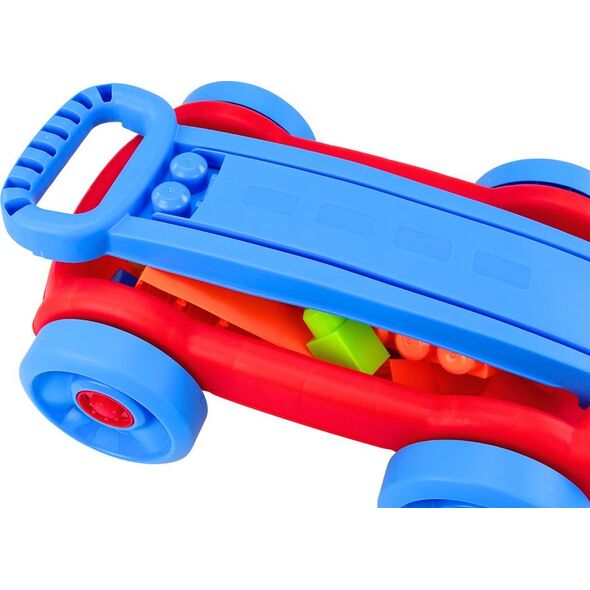 LeanToys Zestaw Klocków W Wózku Na Kółkach Niebiesko-Czerwony 13676736 5905991021117