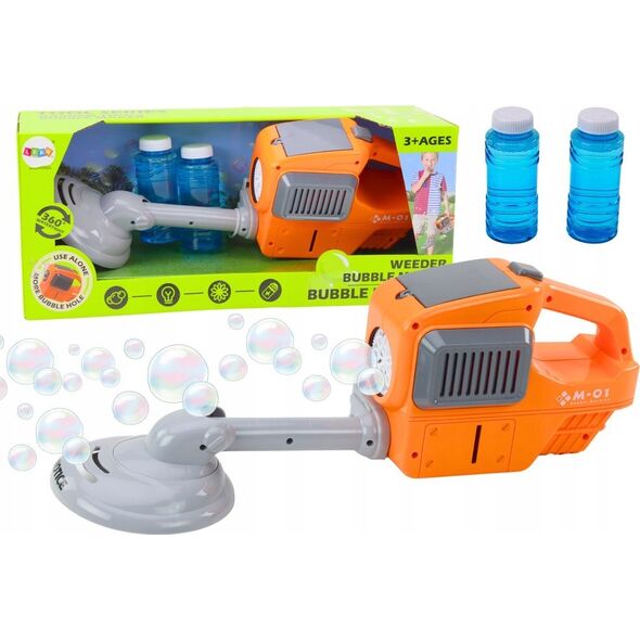 LeanToys Maszyna Do Baniek Mydlanych Kosiarka Podkaszarka Dwa Płyny Pomarańczowa 13676749 5905991021162