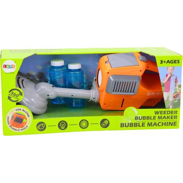 LeanToys Maszyna Do Baniek Mydlanych Kosiarka Podkaszarka Dwa Płyny Pomarańczowa 13676749 5905991021162