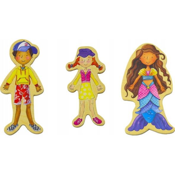 LeanToys Zestaw Magnesy Drewniane Postacie W Przebraniach Kolorowe 20 Sztuk 13676809 5905991021810