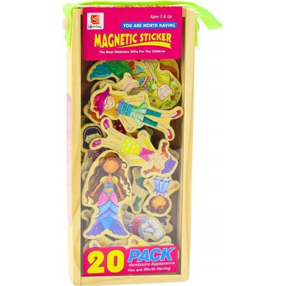 LeanToys Zestaw Magnesy Drewniane Postacie W Przebraniach Kolorowe 20 Sztuk 13676809 5905991021810