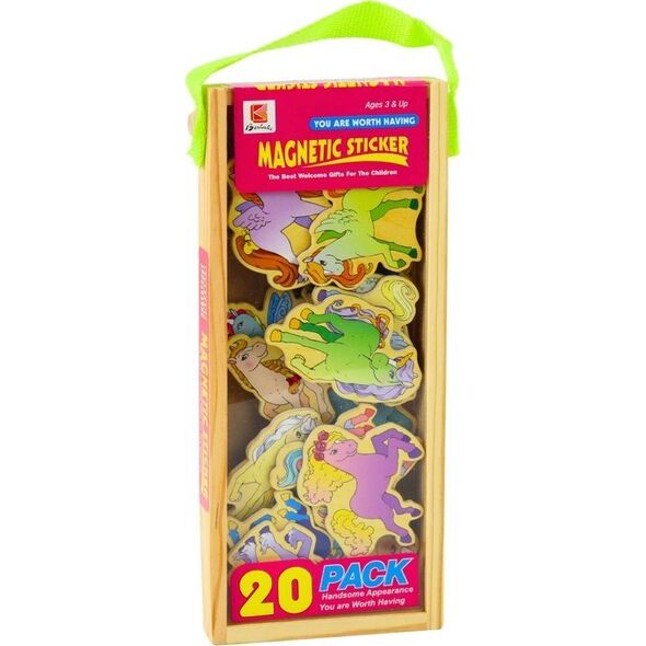 LeanToys Zestaw Magnesów Drewnianych Jednorożce Kolorowe 20 Sztuk 13676816 5905991021803