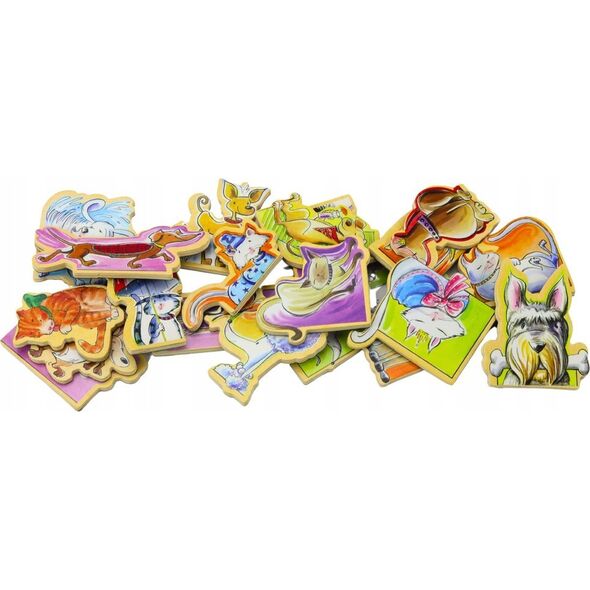 LeanToys Zestaw Magnesy Drewniane Zwierzęta Kolorowe 20 Sztuk 13676817 5905991021797
