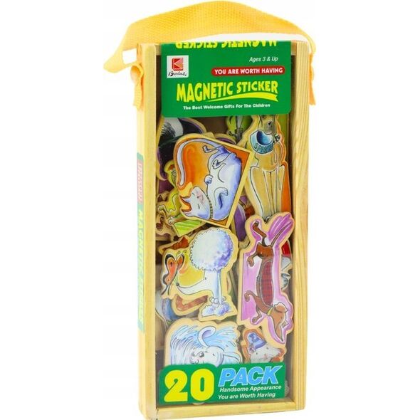 LeanToys Zestaw Magnesy Drewniane Zwierzęta Kolorowe 20 Sztuk 13676817 5905991021797
