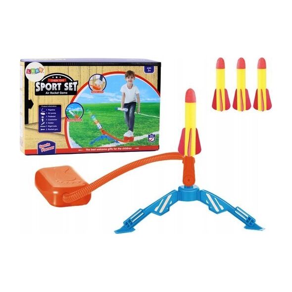 LeanToys Wyrzutnia Rakiet Piankowych Pompka 3 Sztuki Żółty 13676850 5905991022480