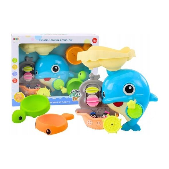 LeanToys Zestaw Do Kąpieli Zabawka Do Wody Delfin Niebieski 13676890 5905991023319
