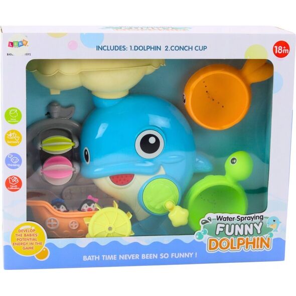 LeanToys Zestaw Do Kąpieli Zabawka Do Wody Delfin Niebieski 13676890 5905991023319