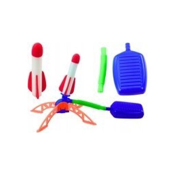 LeanToys Wyrzutnia Rakiet Piankowych Pompka Zestaw Niebieski Ogrodowy 13676925 5905991023722