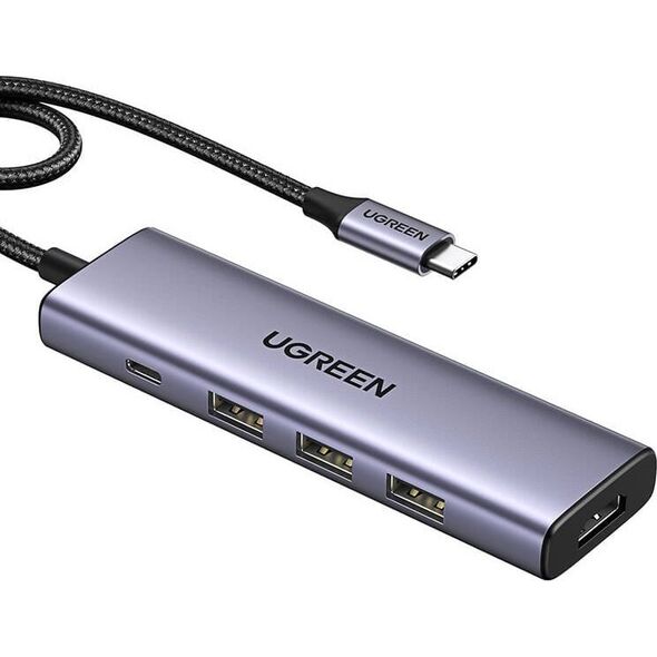 HUB USB Ugreen Hub USB-C Ugreen CM511, HDMI 4K 60Hz, 3x USB 3.0 5Gbps, PD 100W (srebrny) 13680329 6941876215973