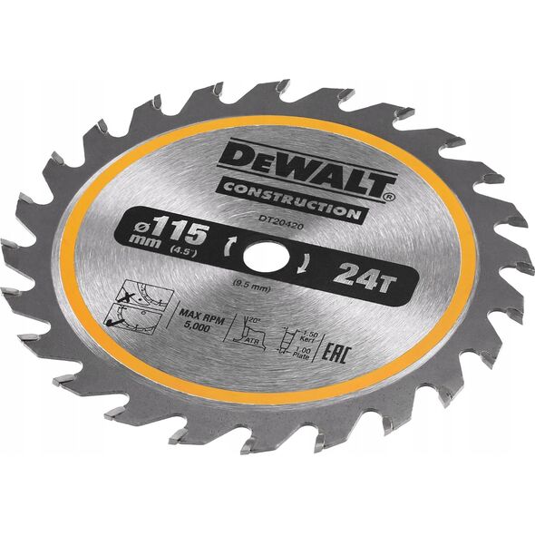 Dewalt DEWALT PIŁA TARCZ.115x25z ATB DREWNO Z GWOŹDZIAMI DO DCS571 13683766 5054905255992