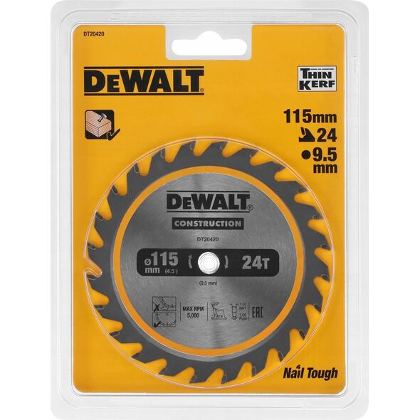 Dewalt DEWALT PIŁA TARCZ.115x25z ATB DREWNO Z GWOŹDZIAMI DO DCS571 13683766 5054905255992
