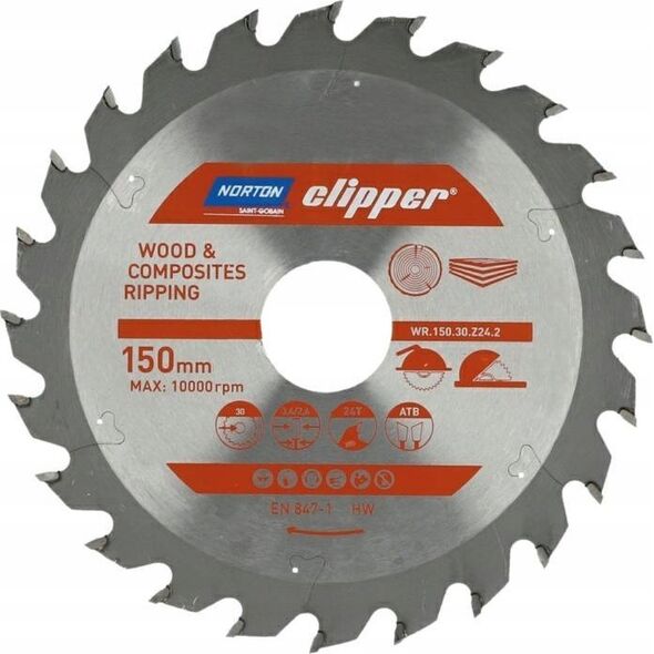 Norton NORTON PIŁA TARCZOWA 150mm x 30mm x 24z DREWNO I KOMPOZYTY ATB (3,6 / 2,6) 13683859 5450248769323