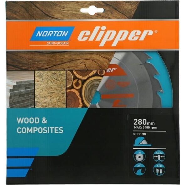 Norton NORTON PIŁA TARCZOWA 280mm x 30mm x 24z DREWNO I KOMPOZYTY ATB (3,2 / 2,2) 13683864 5450248769651