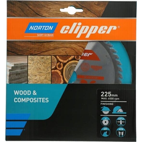 Norton NORTON PIŁA TARCZOWA 225mm x 30mm x 48z DREWNO I KOMPOZYTY ATB (2,8 / 1,8) 13683866 5450248768999