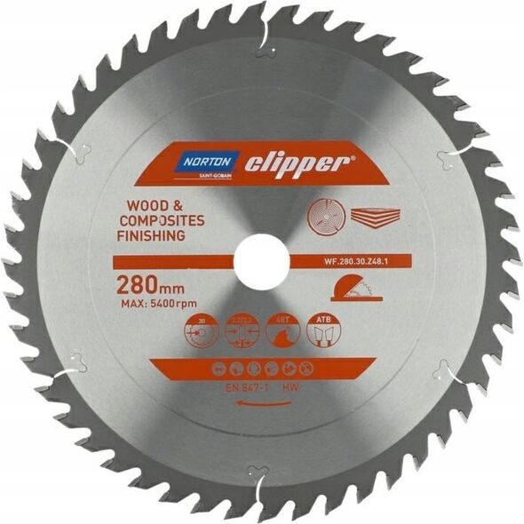 Norton NORTON PIŁA TARCZOWA 280mm x 30mm x 48z DREWNO I KOMPOZYTY ATB (3,2 / 2,2) 13683872 5450248769170