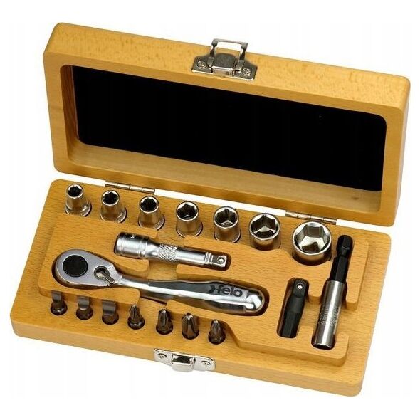 Zestaw narzędzi Felo Zestaw 18 narzędzi w drewnianym pudełku Felo XS Classic 1/4 13684268 4007157623676