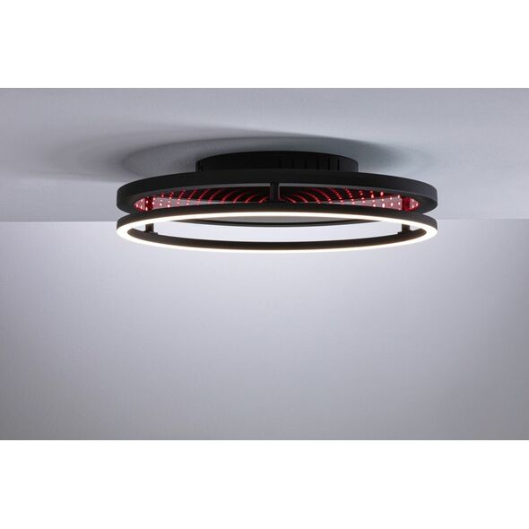 Lampa sufitowa Paulmann Plafoniera SPACEGLOW ONE LED 3D DIM RGB rainbow 38W 3900lm 3000-6500K pilot  230V czarny matowy / metal 13684447 4000870710562