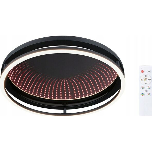 Lampa sufitowa Paulmann Plafoniera SPACEGLOW ONE LED 3D DIM RGB rainbow 38W 3900lm 3000-6500K pilot  230V czarny matowy / metal 13684447 4000870710562
