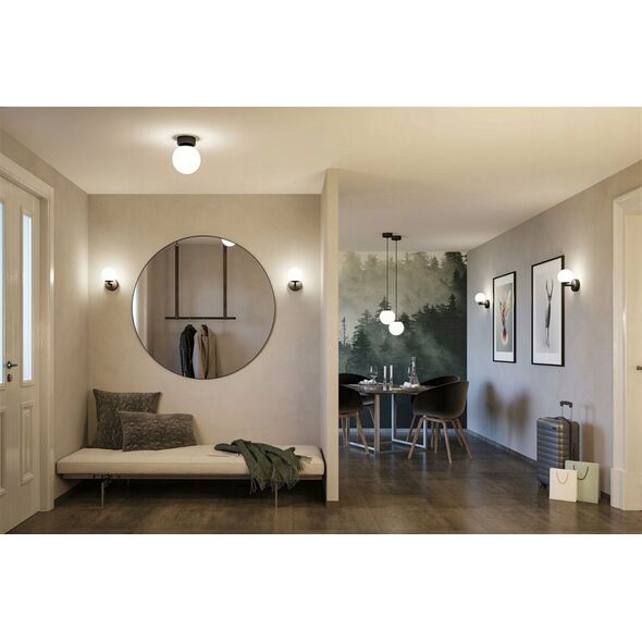 Lampa sufitowa Paulmann Lampa sufitowa łazienkowa GOVE LED 5W 400lm 3000K IP44 230V czarny matowy / metal / szkło 13684453 4000870710715