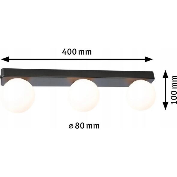Kinkiet Paulmann Lampa ścienna łazienkowa GOVE LED nad lustro G9 max.3x20W IP44 230V czarny matowy / metal 13684459 4000870710708