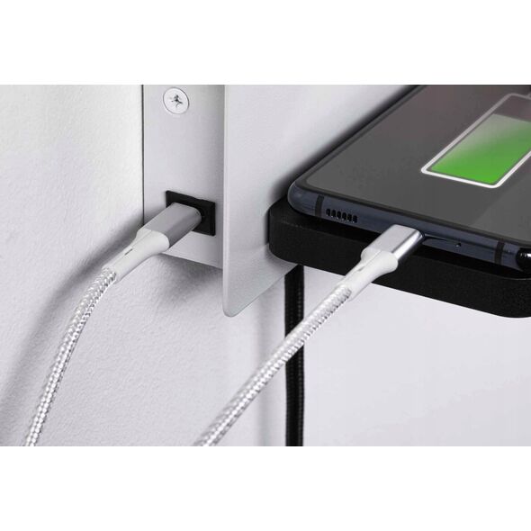 Kinkiet Paulmann Oprawa ścienna SERRA LED DIM  USB-C RIGHT 650/200lm 2700K 230V biały matowy / czarny matowy 13684473 4000870711033