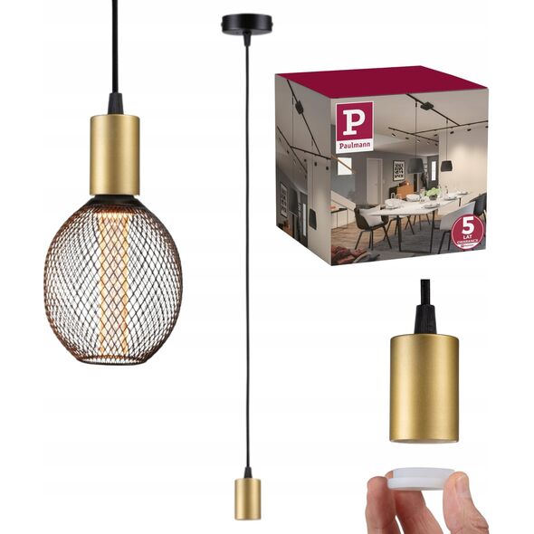 Lampa sufitowa Paulmann Lampa sufitowa RAVI E27 max.60W IP44 230V złoty / czarny matowy / metal 13684476 4000870711347