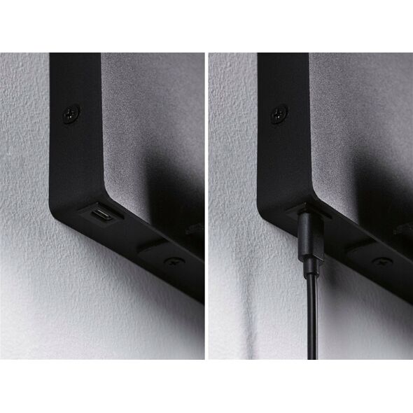Kinkiet Paulmann Oprawa ścienna HALINA LED 2.4W 200lm 2700K USB-C 230V czarny mat /metal 13684478 4000870711019