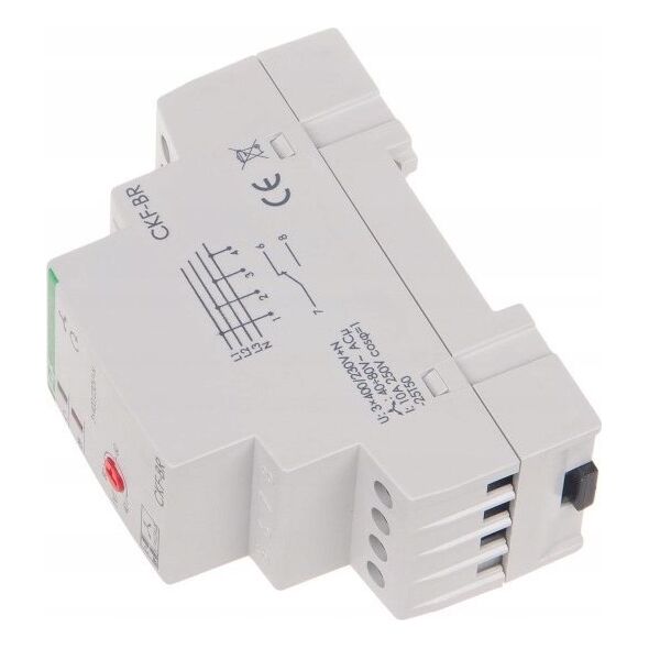 F&F Przekaźnik kolejności i zaniku faz F&F CKF-BR-TRMS 10A 1NO/NC opóźnienie 4s asymetria 40-80V True RMS na szynę DIN 13684932 5902431673639