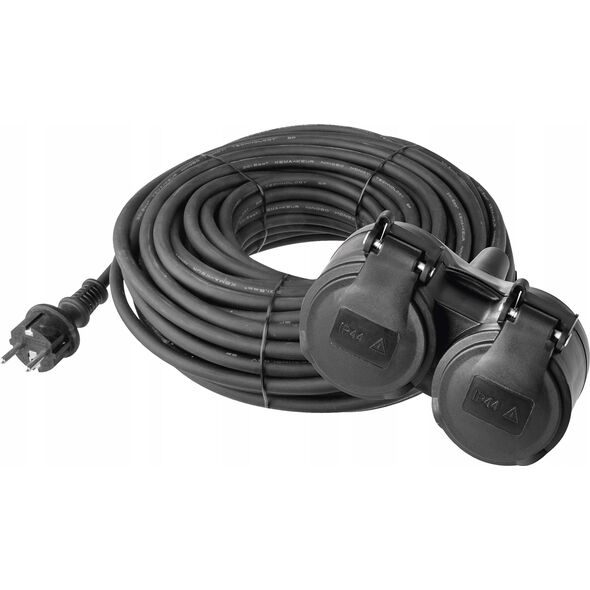 Emos Przedłużacz Emos P0601 2 gniazda 10m, 3 1,5mm guma 13685140 8592920069783