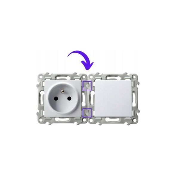Ospel Gniazdo komputerowe Ospel Szafir GPK-2Z/K/m/00 podwójne, kat. 5e MMC białe 13685169 5906729012179
