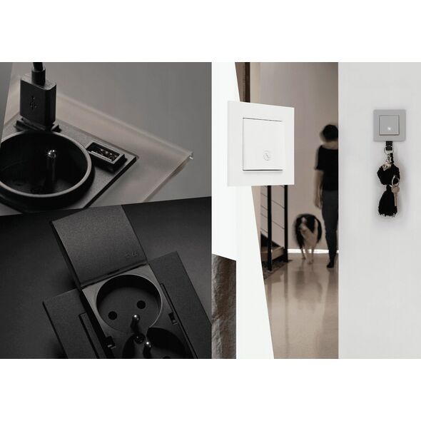Kontakt-Simon Kontroler przyciskowy Kontakt-Simon 55 TEK1W.01/111 CONTROL sterujący bezprzewodowo innymi urządzeniami Simon GO, sterowany smartfonem, moduł biały mat 13685297 5902787891428