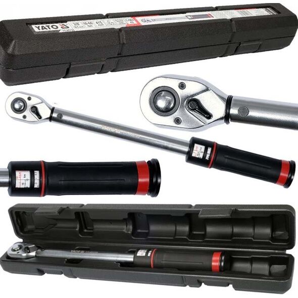Yato KLUCZ DYNAMOMETRYCZNY 3/8" 10-60Nm CERTYFIKAT + ETUI POKROWIEC YATO 13703074 5906083090875