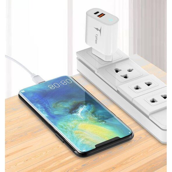 Ładowarka T-Phox Ładowarka Sieciowa 45W USB + USB-C T-PHOX GLORY biała 13722832 6974670443952
