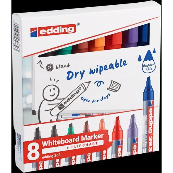 Edding Marker do tablic e-363 EDDING, 1-5mm, 8 szt., mix kolorów 13757037 4057305058393