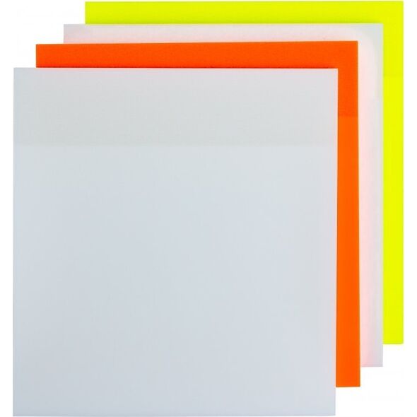 Q-Connect Bloczek samoprzylepny Q-CONNECT, półprzezroczysty, 76x76mm, 4x50k., mix kolorów 13757128 5705831103719