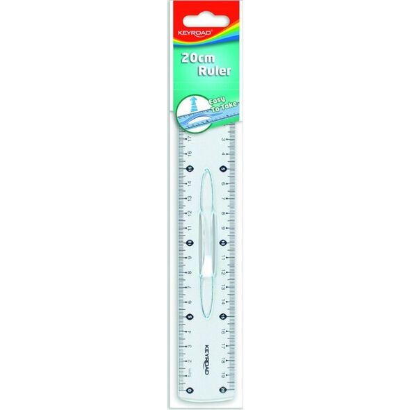 Keyroad Linijka plastikowa KEYROAD, 20cm, z uchwytem, zawieszka 13757137 6954884512972