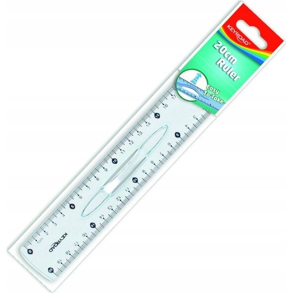 Keyroad Linijka plastikowa KEYROAD, 20cm, z uchwytem, zawieszka 13757137 6954884512972